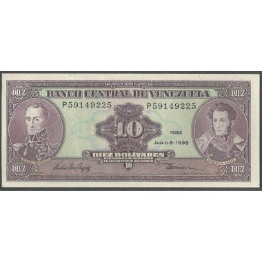 Venezuela, 10 Bolivares 5 Jun 1995 P8 Dig P61d