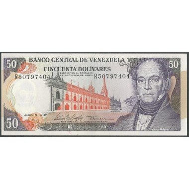 Venezuela, 50 Bolivares 5 Jun 1995 R 8 Dig P65e