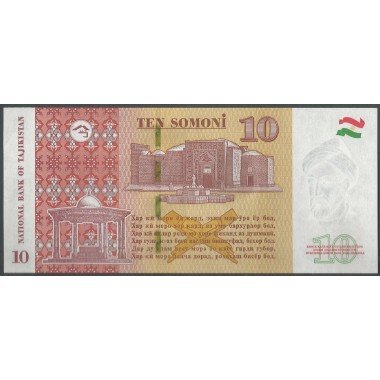 Tajikistan, 10 Somoni 2018 P24a