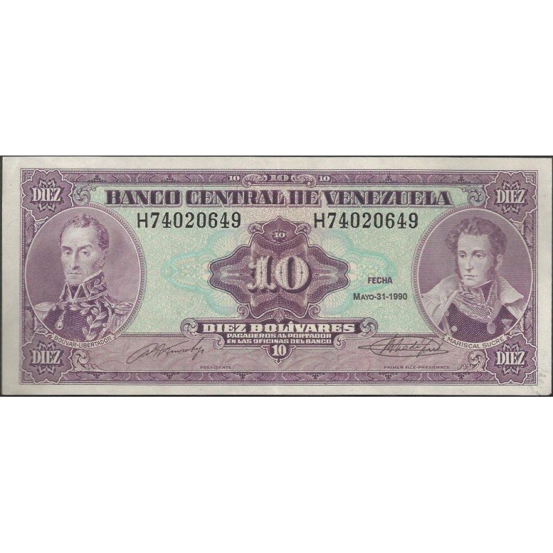 Venezuela, 10 Bolivares 31 May 1990 H 8 Dig P61b