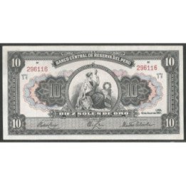 Peru 10 Soles 12 Jul 1951 P71a
