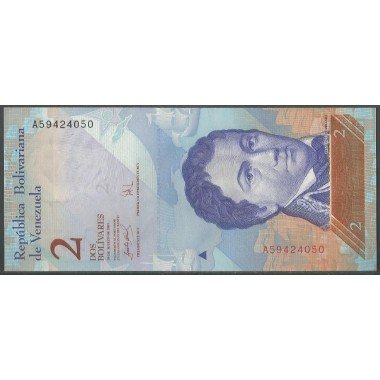 Venezuela, 2 Bolivares 20 Mar 20079 A 8 Dig P88a