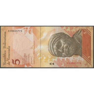 Venezuela, 5 Bolivares 20 Mar 2007 A 8 Dig P89a