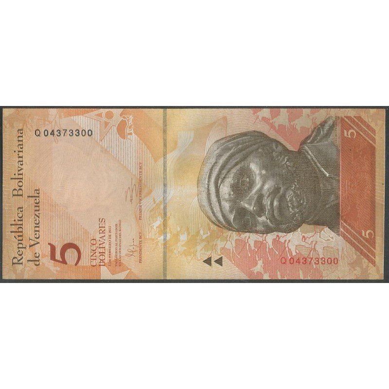 Venezuela, 5 Bolivares 3 Feb 2011 Q 8 Dig P89d