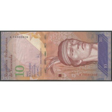 Venezuela, 10 Bolivares 20 Mar 2007 A 8 Dig P90a