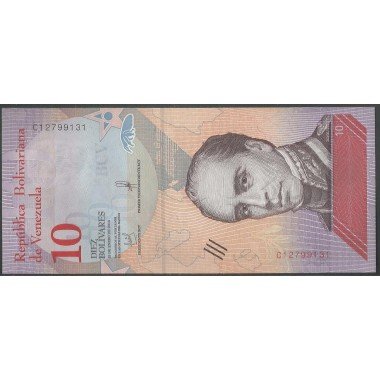 Venezuela, 10 Bolivares 15 Ene 2018 C 8 Dig P103