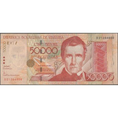 Venezuela, 50.000 Bolivares 25 Abr 2006 B 8 Dig P87b