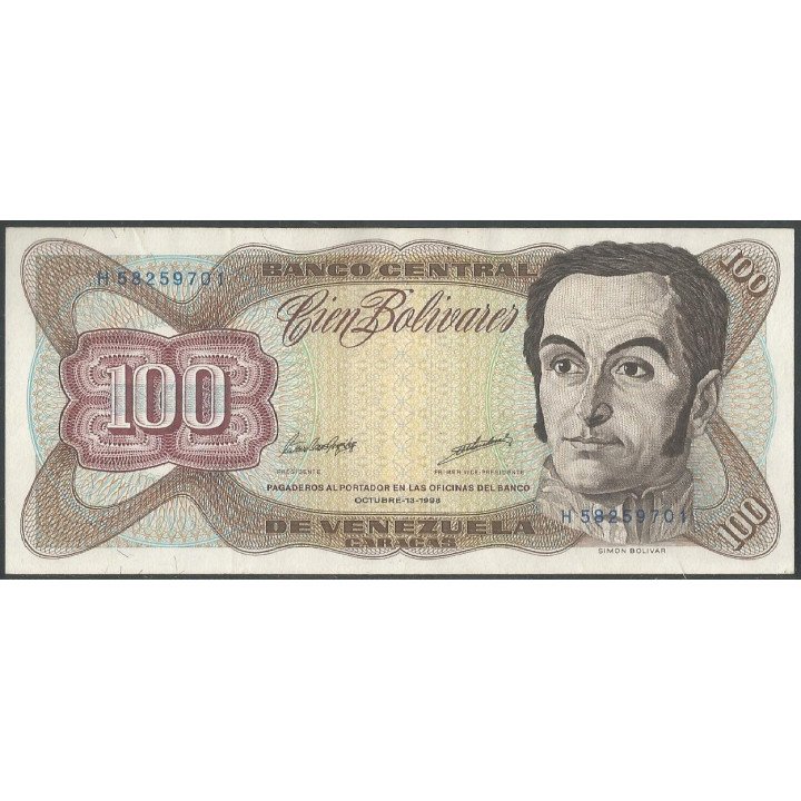 Venezuela 100 Bolivares 13 Oct 1998 H 8 Dig P66g