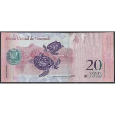 Venezuela, 20 Bolivares 20 Mar 2007 C 8 Dig P91a