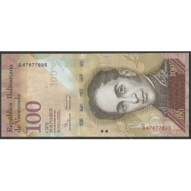 Venezuela, 100 Bolivares 19 Dic 2008 B 8 Dig P93b