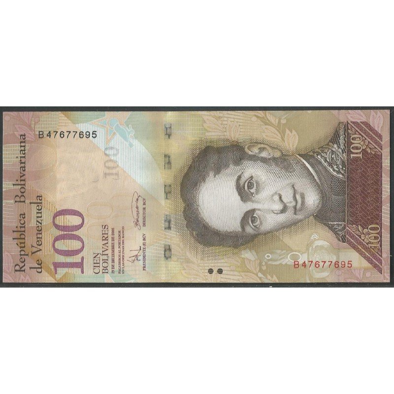 Venezuela, 100 Bolivares 19 Dic 2008 B 8 Dig P93b