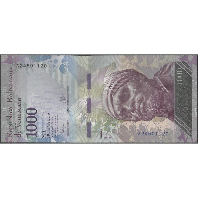 Venezuela, 1.000 Bolivares 18 Ago 2016 A 8 Dig P95a