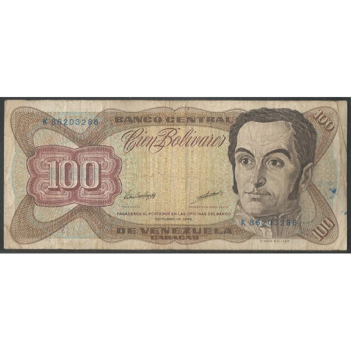 Venezuela 100 Bolivares 13 Oct 1998 K 8 Dig P66g