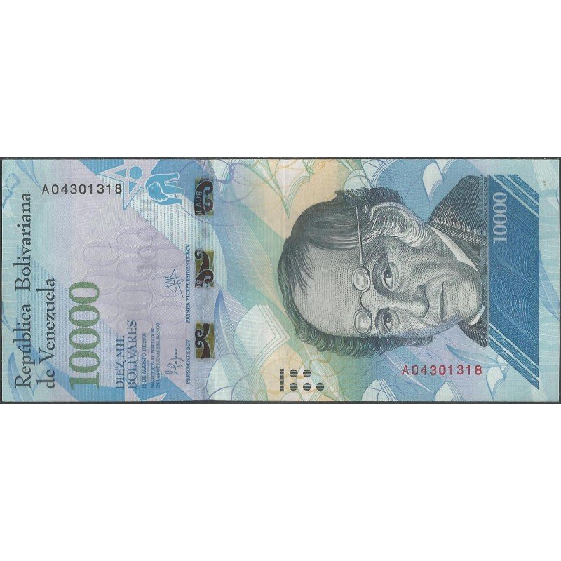 Venezuela, 10.000 Bolivares 18 Ago 2016 A 8 Dig P98a