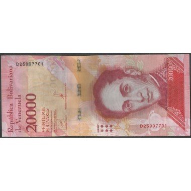 Venezuela, 20.000 Bolivares 13 Dic 2017 D 8 Dig P99b