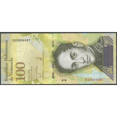 Venezuela, 100.000 Bolivares 13 Dic 2017 B 8 Dig P100b