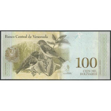Venezuela, 100.000 Bolivares 13 Dic 2017 C 8 Dig P100b