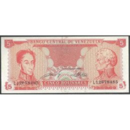 Venezuela 5 Bolivares 21 Sep 1989 L 8 Dig P70b