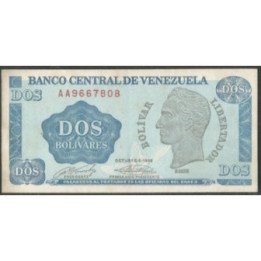 Venezuela 2 Bolivares 5 Oct 1989 AA 7 Dig P69