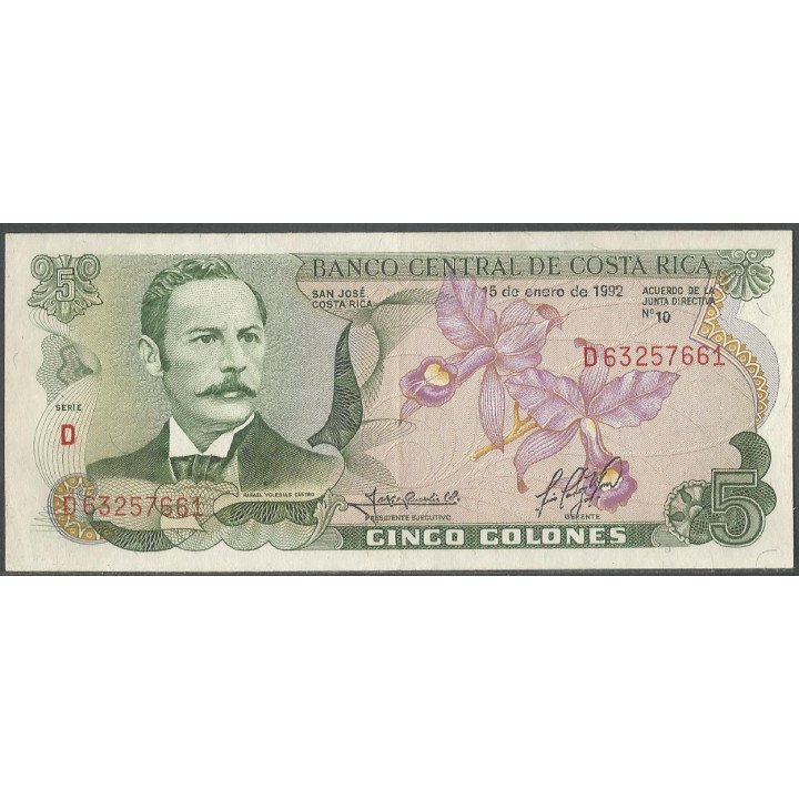 Costa Rica 5 Colones 15 Ene 1992 P236e