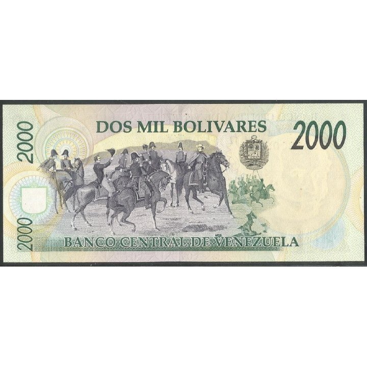 Venezuela 2.000 Bolivares 6 Ago 1998 F 8 Dig P77c reverso