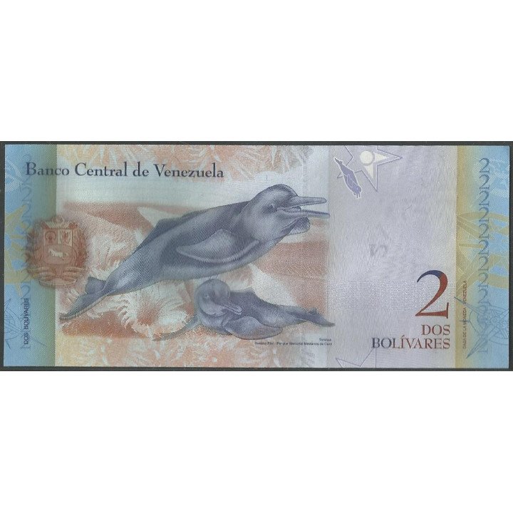 Venezuela 2 Bolivares 19 Ago 2014 V 8 Dig P88g reverso