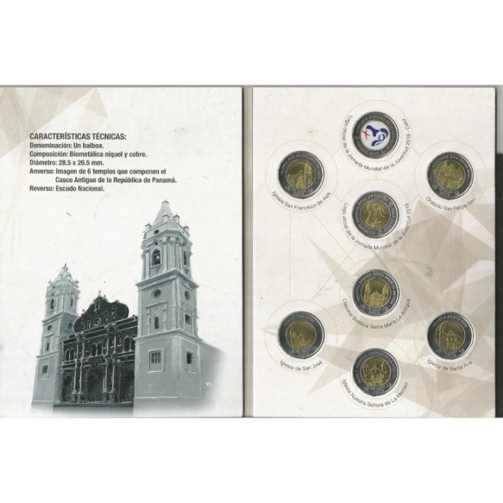 Panama Set monedas Jornada Mundial de la Juventud 2019 reverso