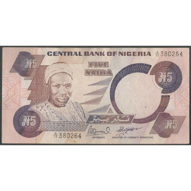 Nigeria,  5 Naira ND1984-2000 Firma 10 P24e