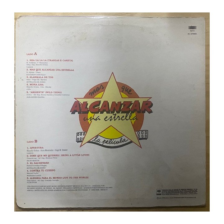 Mas que alcanzar una estrella Banda sonora - Colombia 1993 reverso
