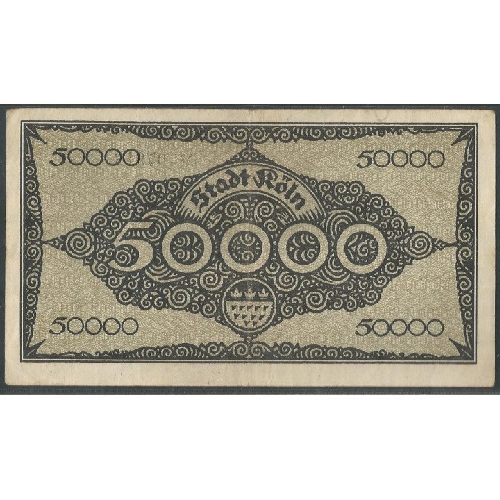 Alemania - Koln 50.000 Mark 2 Jul 1923 reverso