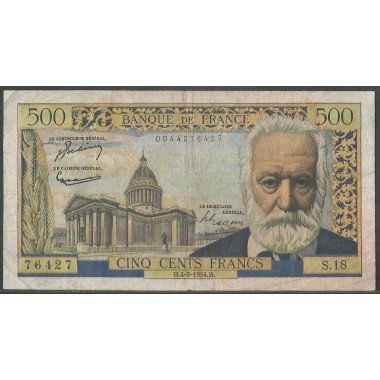 Francia, 500 Francs 4 Mar 1954 P133a