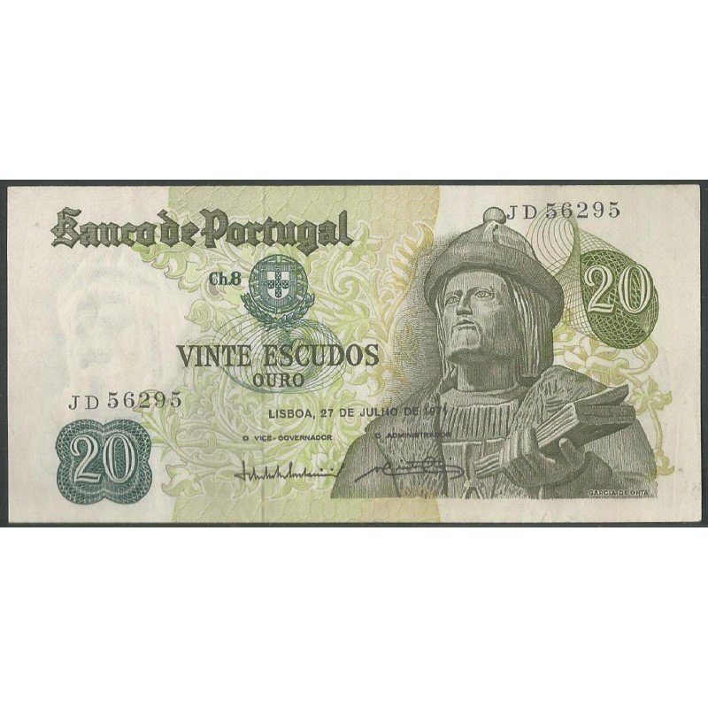 Portugal, 20 Escudos 27 Jul 1971 P173