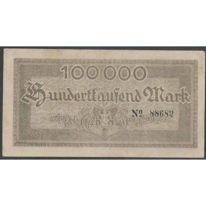 Alemania - Meerane 100.000 Mark 8 Ago 1923 reverso