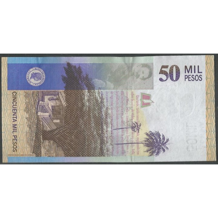 Billete de 50.000 Pesos 7 Ago 2010 BGW817 reverso
