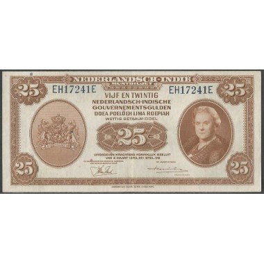 Indias Holandesas, 25 Gulden 2 Mar 1943 P115a