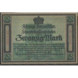 Alemania - Braunschweig 20 Mark 15 Oct 1918