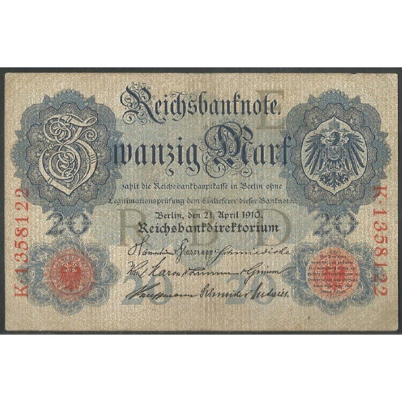 Alemania, 20 Mark 21 Abr 1910 P40c