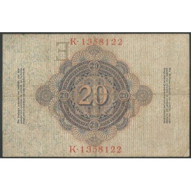 Alemania, 20 Mark 21 Abr 1910 P40c