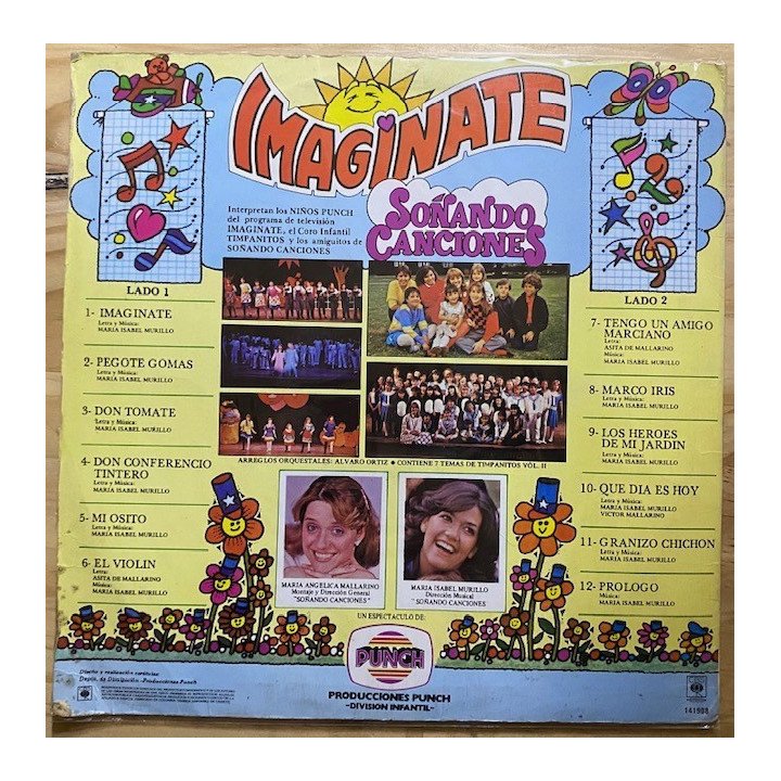 Imaginate Soñando canciones - Colombia reverso