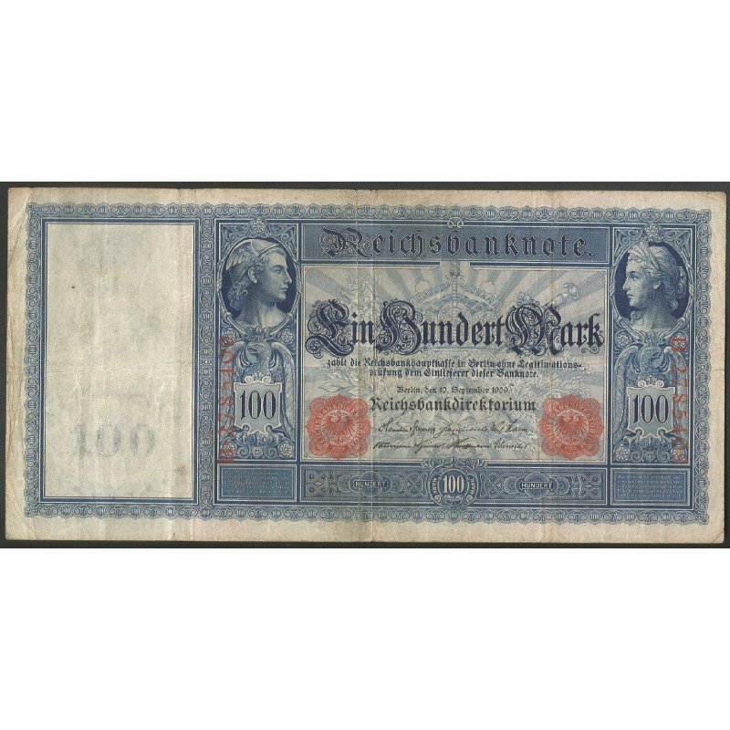 Alemania, 100 Mark 10 Sep 1909 P37