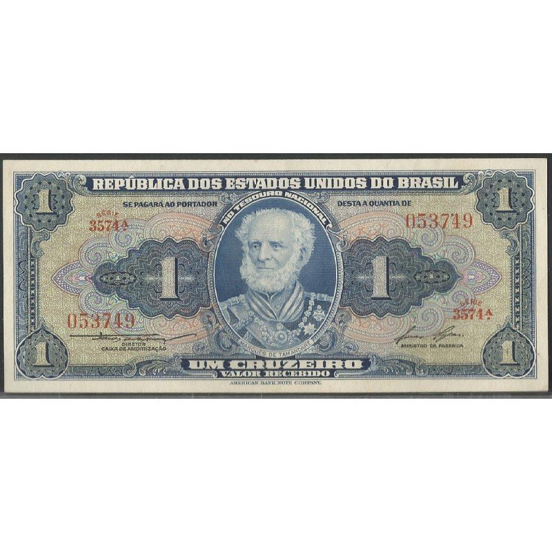 Brasil, 1 Cruzeiro ND1954-8 Firma 6 P150d