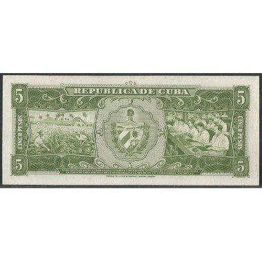 Cuba, 5 Pesos 1960 P91c Firma "El Che"