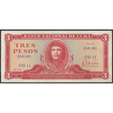 Cuba, 3 Pesos 1985 P107a