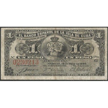 Cuba, 1 Peso 15 May 1896 P47a