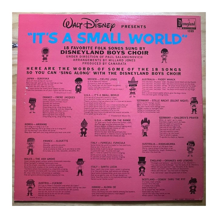 Walt Disney Present It's a small world - Usa reverso