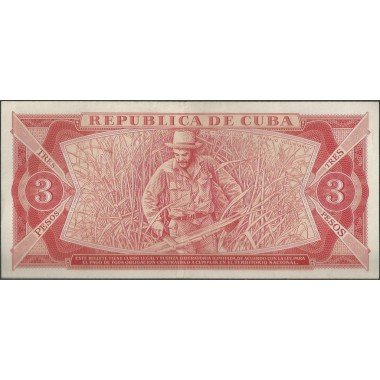 Cuba, 3 Pesos 1986 P107a