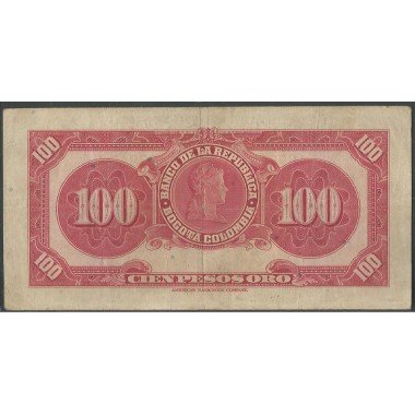Billete de 100 Pesos 7 Ago 1947 6 Digitos BGW286