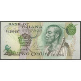 Ghana 2 Cedis 2 Ene 1977 P14c