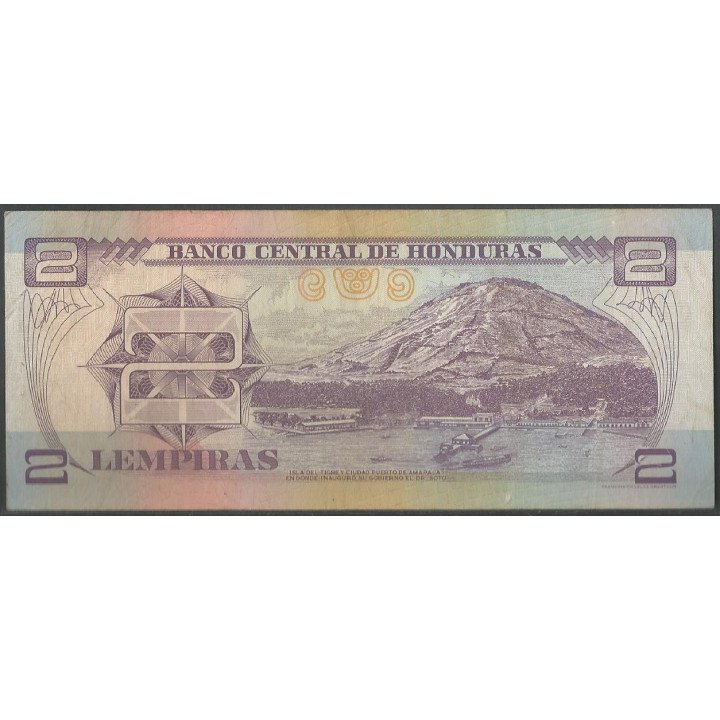 Honduras 2 Lempiras 13 Jul 2006 P80Af reverso
