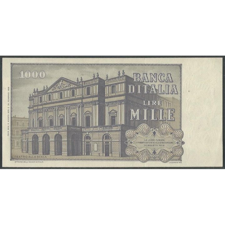 Italia 1.000 Liras 5 Ago 1975 P101d reverso
